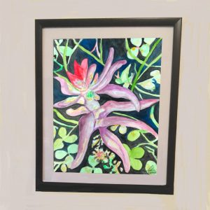 Ecuador Wildflowers 1 Watercolor Art Print Framed and Matted
